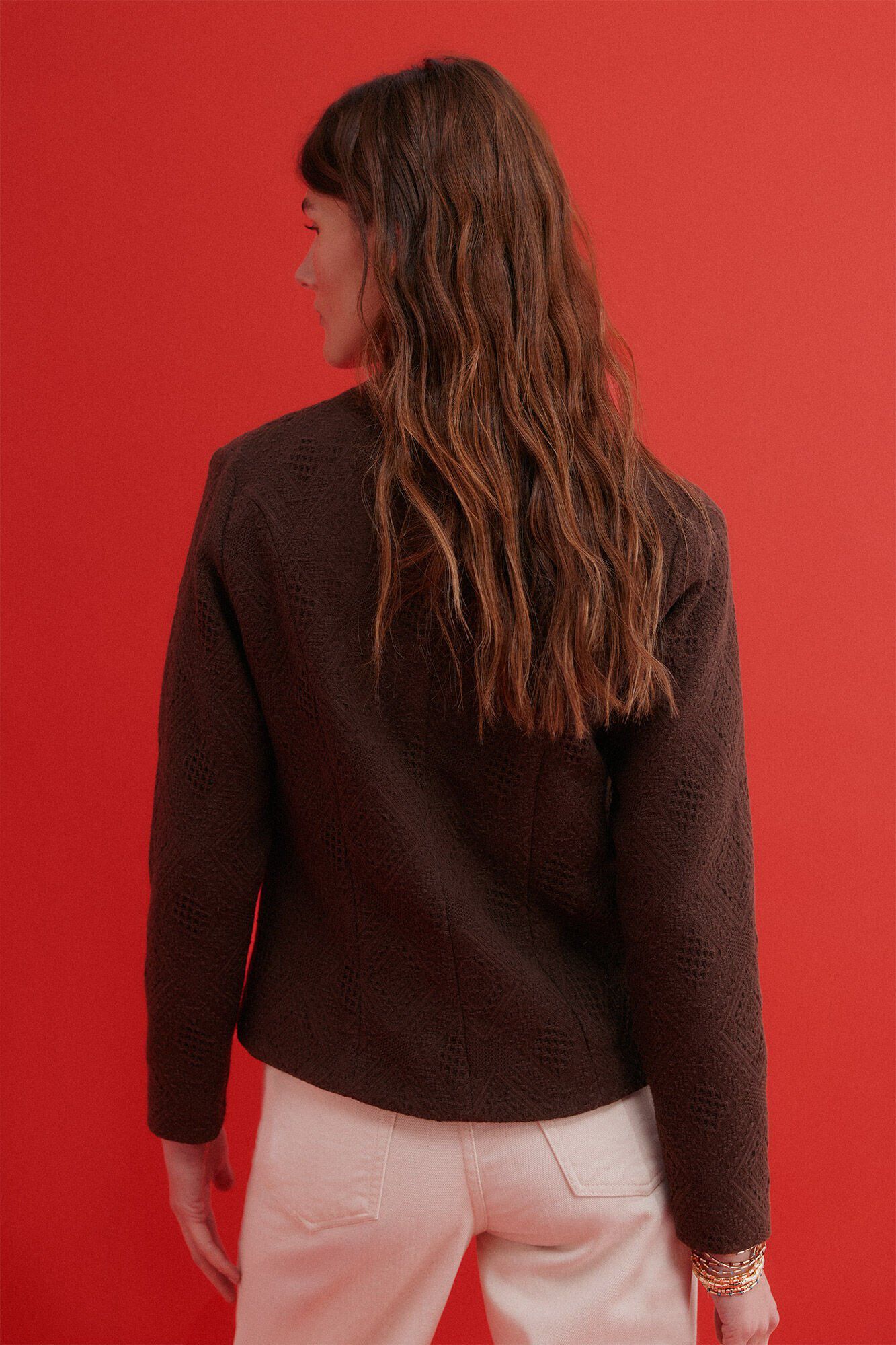 Hoss Intropia Edna. casaco de jacquard Castanho