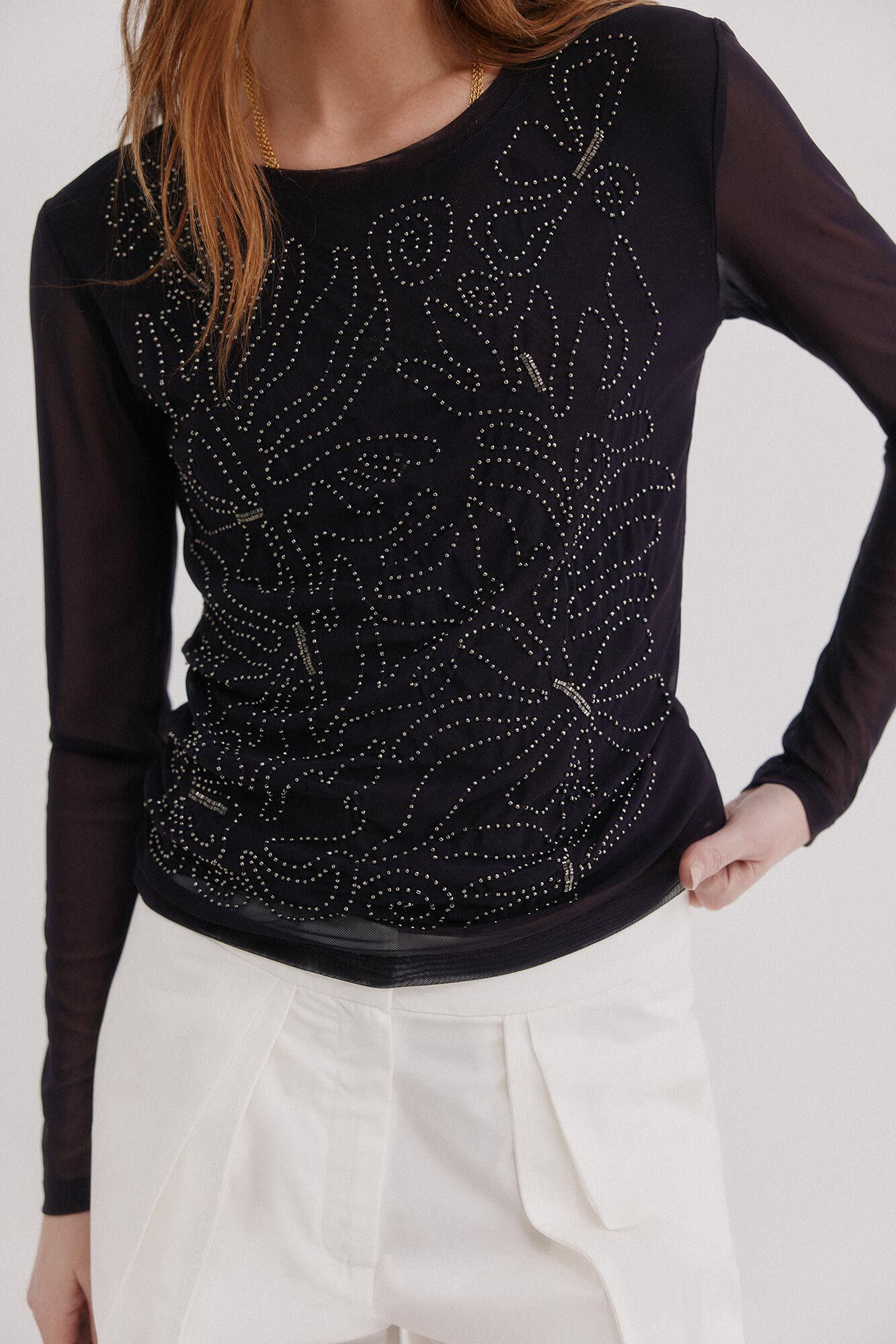 Hoss Intropia Mariana. Top bordado Roxo