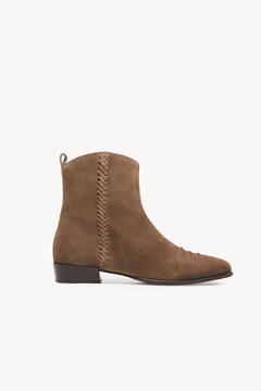 Hoss Intropia Catarina. Flat leather ankle boots Brown