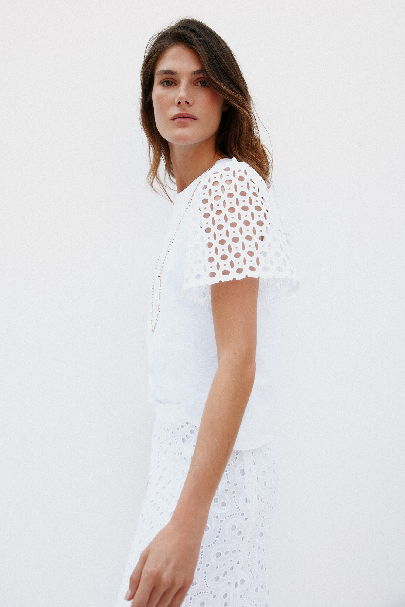 Hoss Intropia Mariana. Camiseta con volantes Blanco