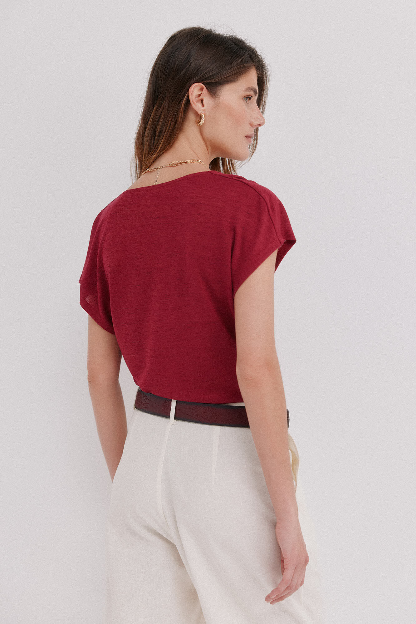 Hoss Intropia Mia. Draped T-shirt Coral