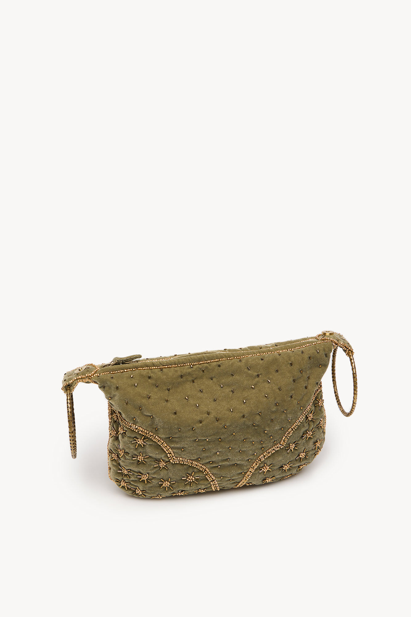 Hoss Intropia Nadia. Velvet and beaded bag Green