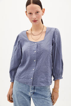 Hoss Intropia Macarena. Romantic cotton blouse Blue
