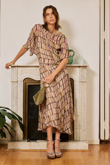 Hoss Intropia Aurora. Vestido estampado Beige