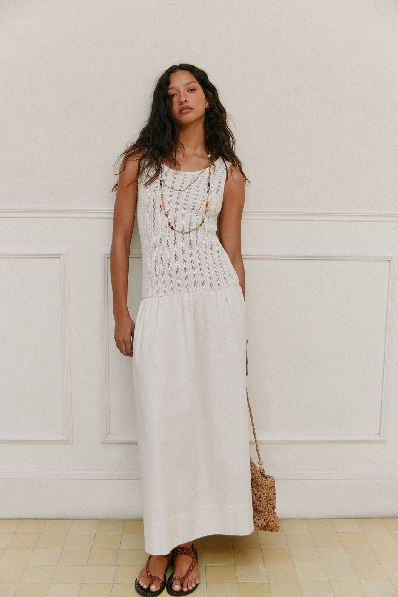 Hoss Intropia Alba. Vestido de malha combinado 
