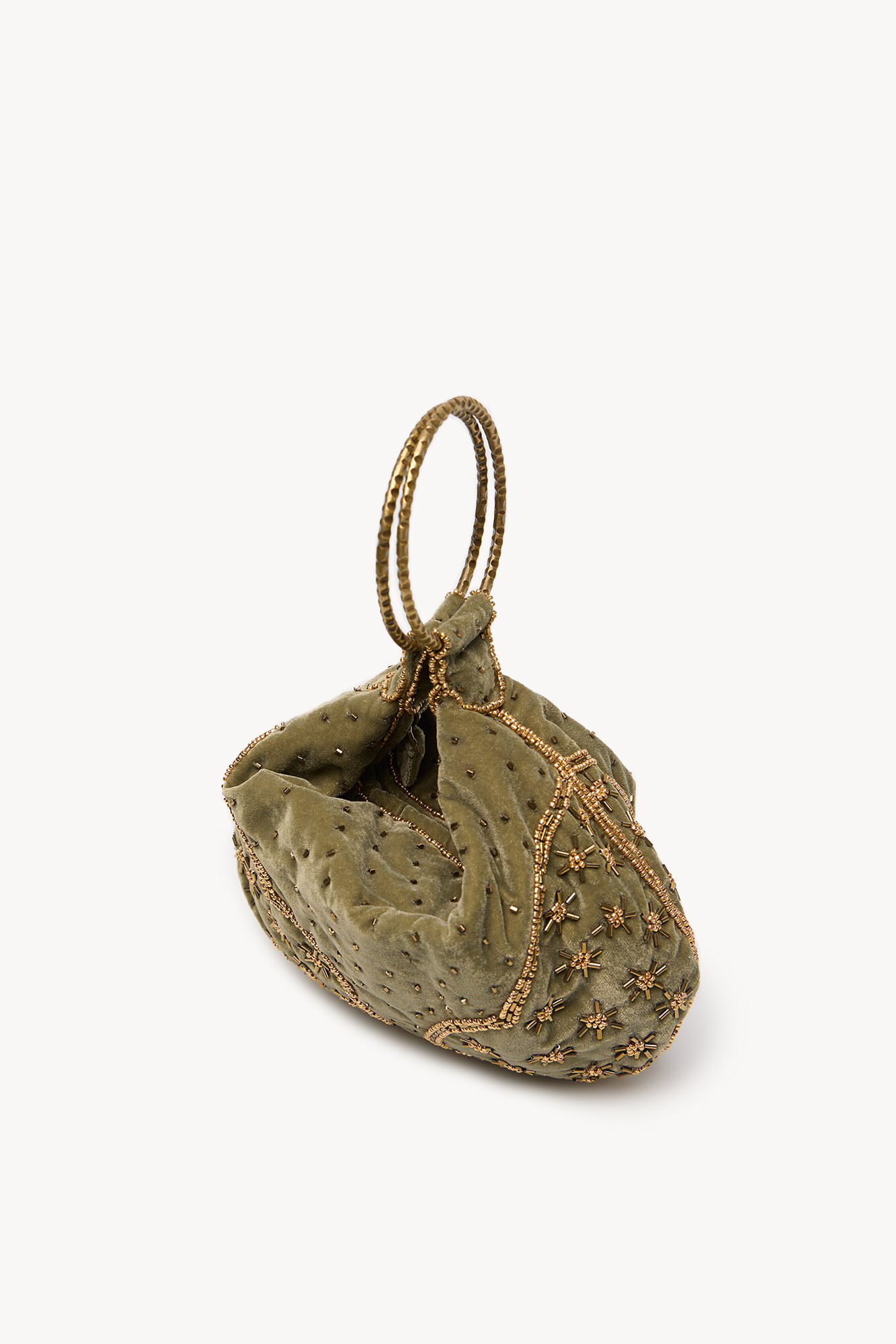 Hoss Intropia Nadia. Velvet and beaded bag Green