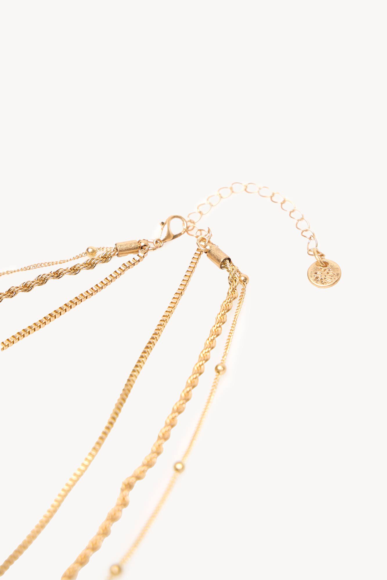 Hoss Intropia Mar&iacute;a. Collar largo multicadenas Dorado