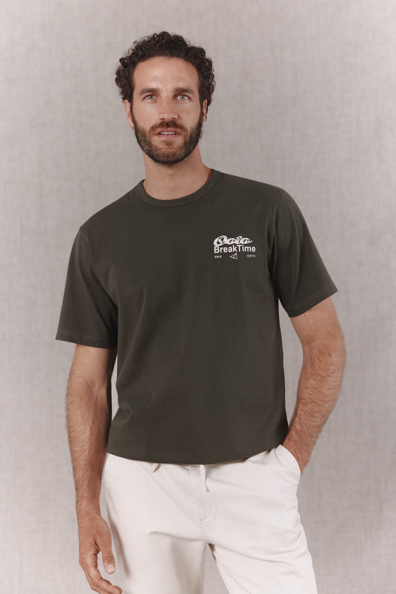 OOTO T-shirt gr&aacute;fica lavada Verde