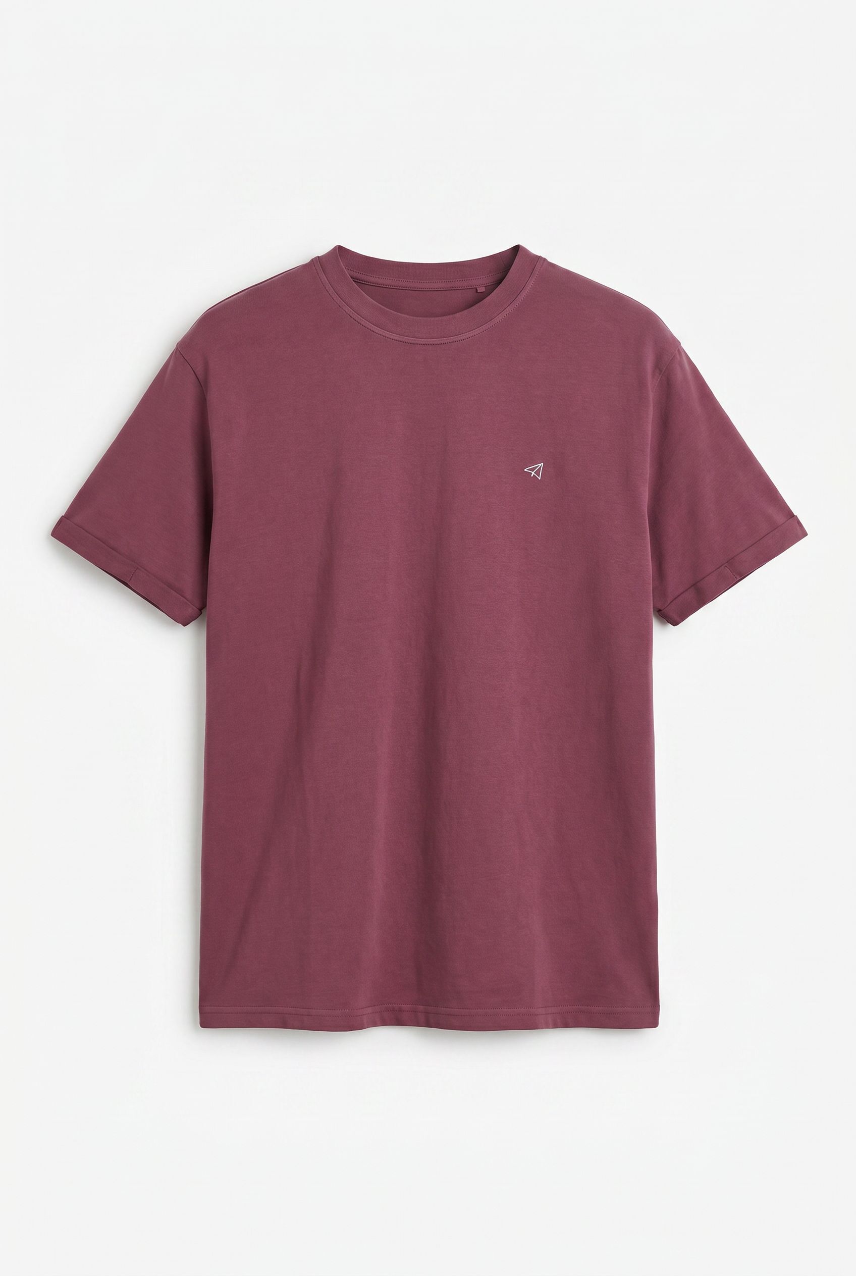 OOTO T-shirt b&aacute;sica lavagem desbotada com bordado avi&atilde;o Subiu