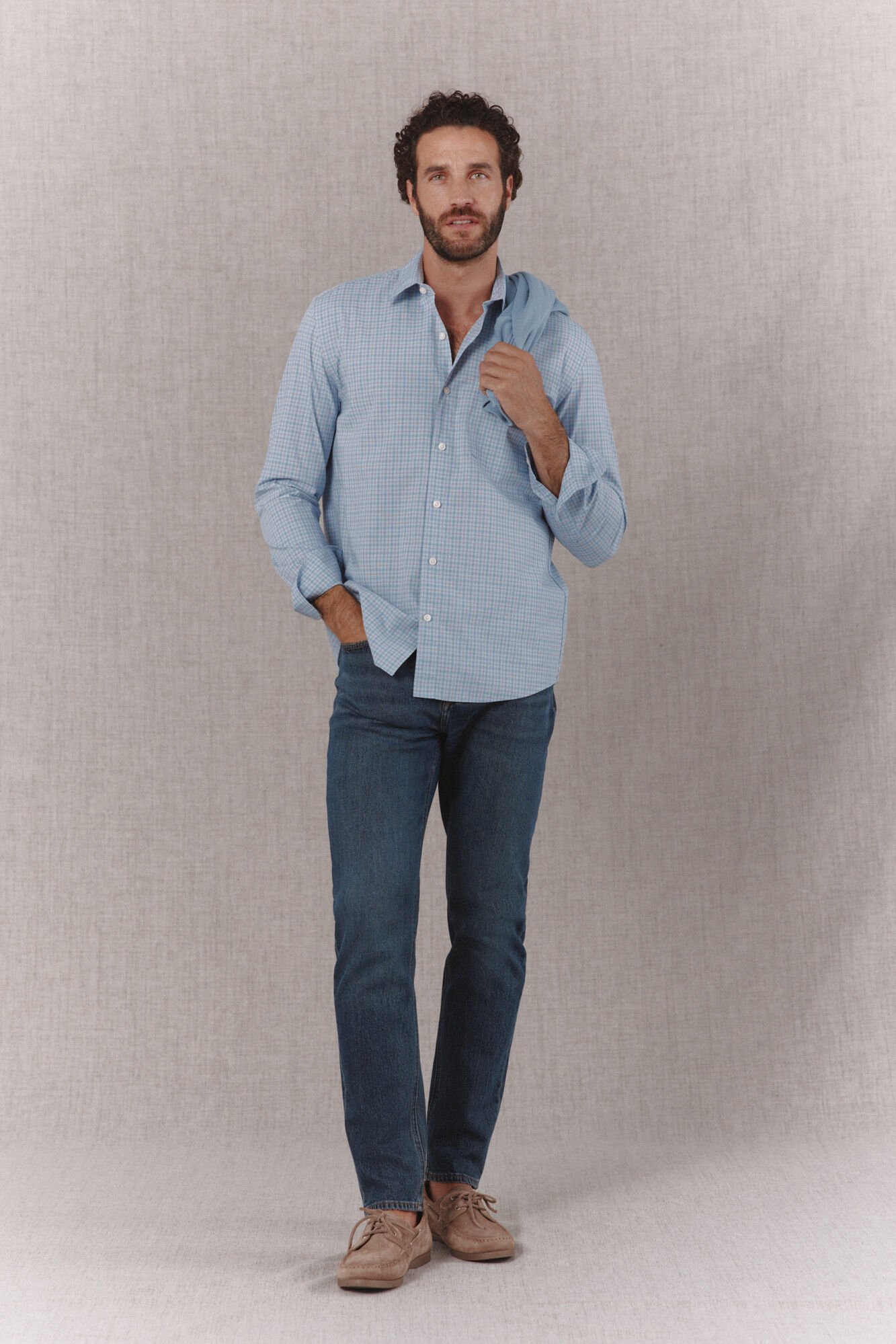 OOTO Plaid poplin long sleeve shirt