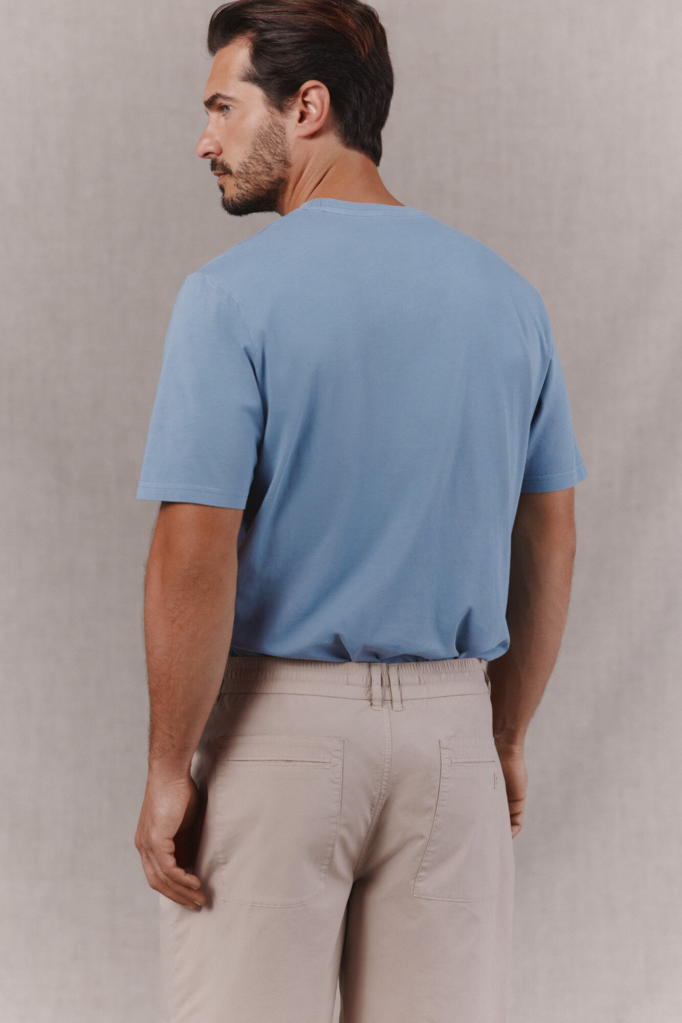 OOTO T-shirt b&aacute;sica lavagem desbotada com bordado avi&atilde;o Azul