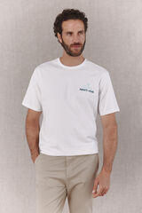 OOTO T-shirt gr&aacute;fica lavada Branco