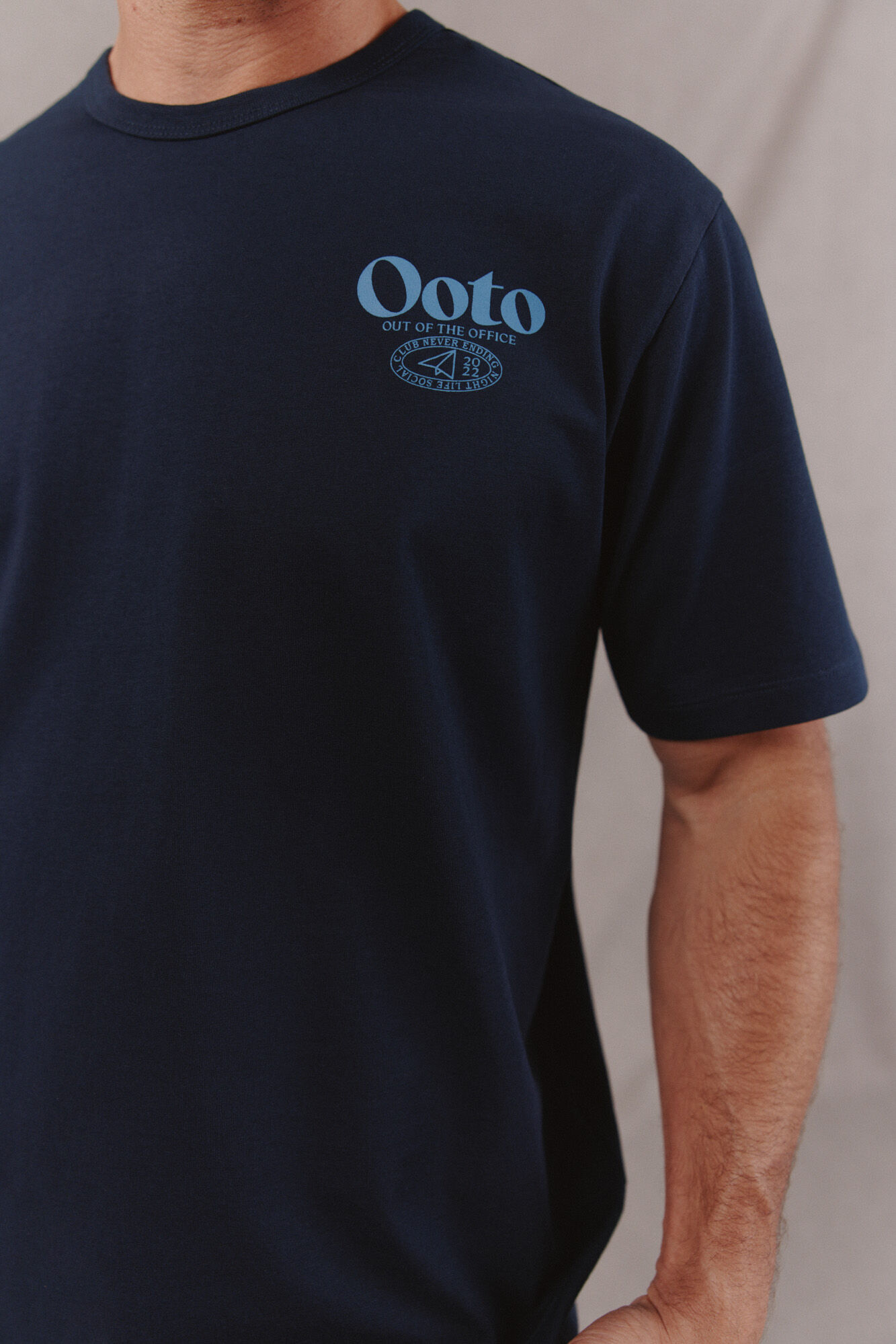 OOTO Washed logo T-shirt Navy