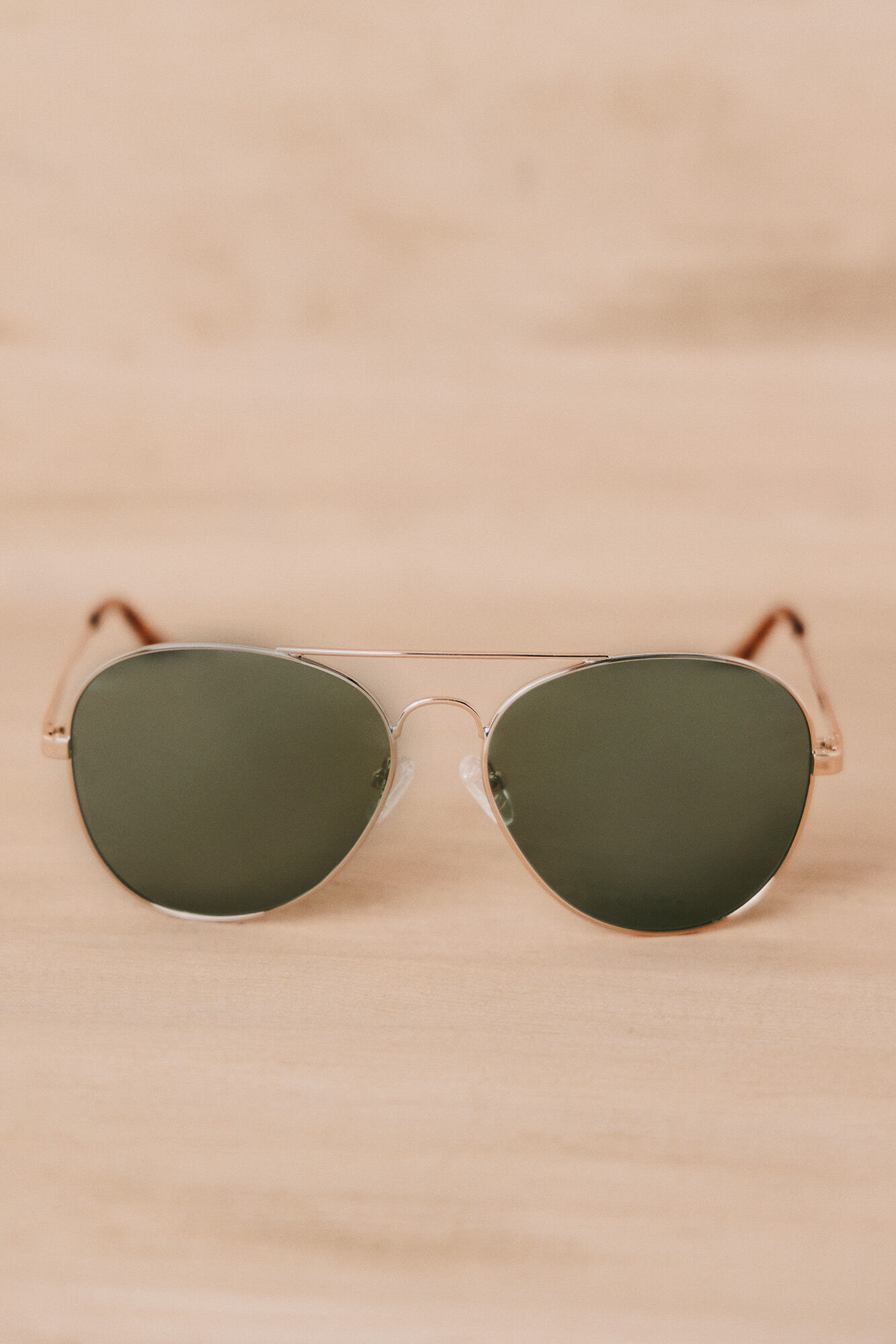 OOTO Gold metal sunglasses Dark green
