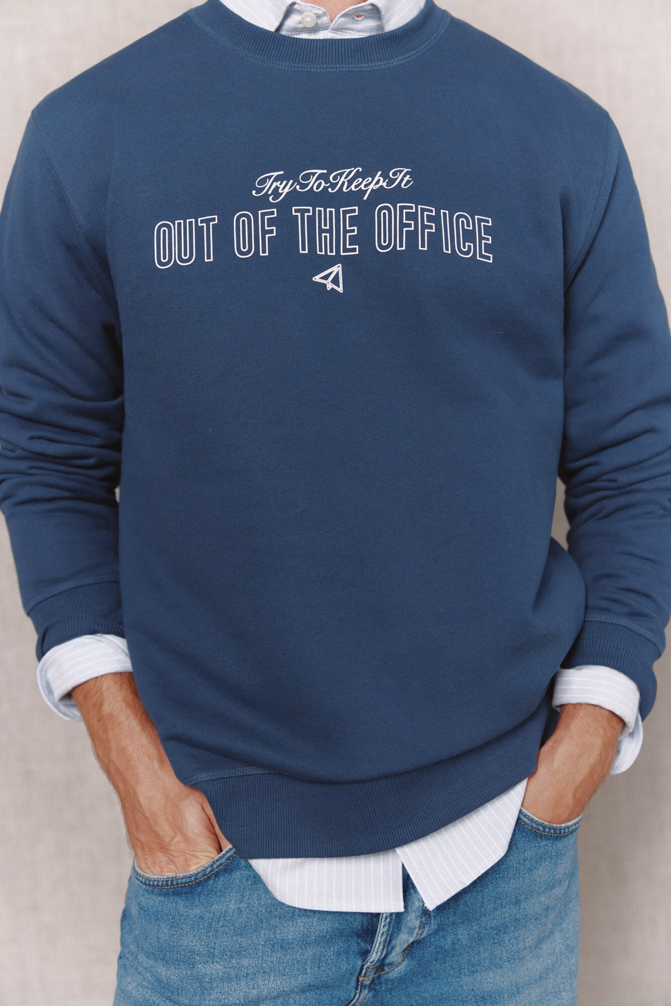 OOTO Sudadera cuello caja Azul