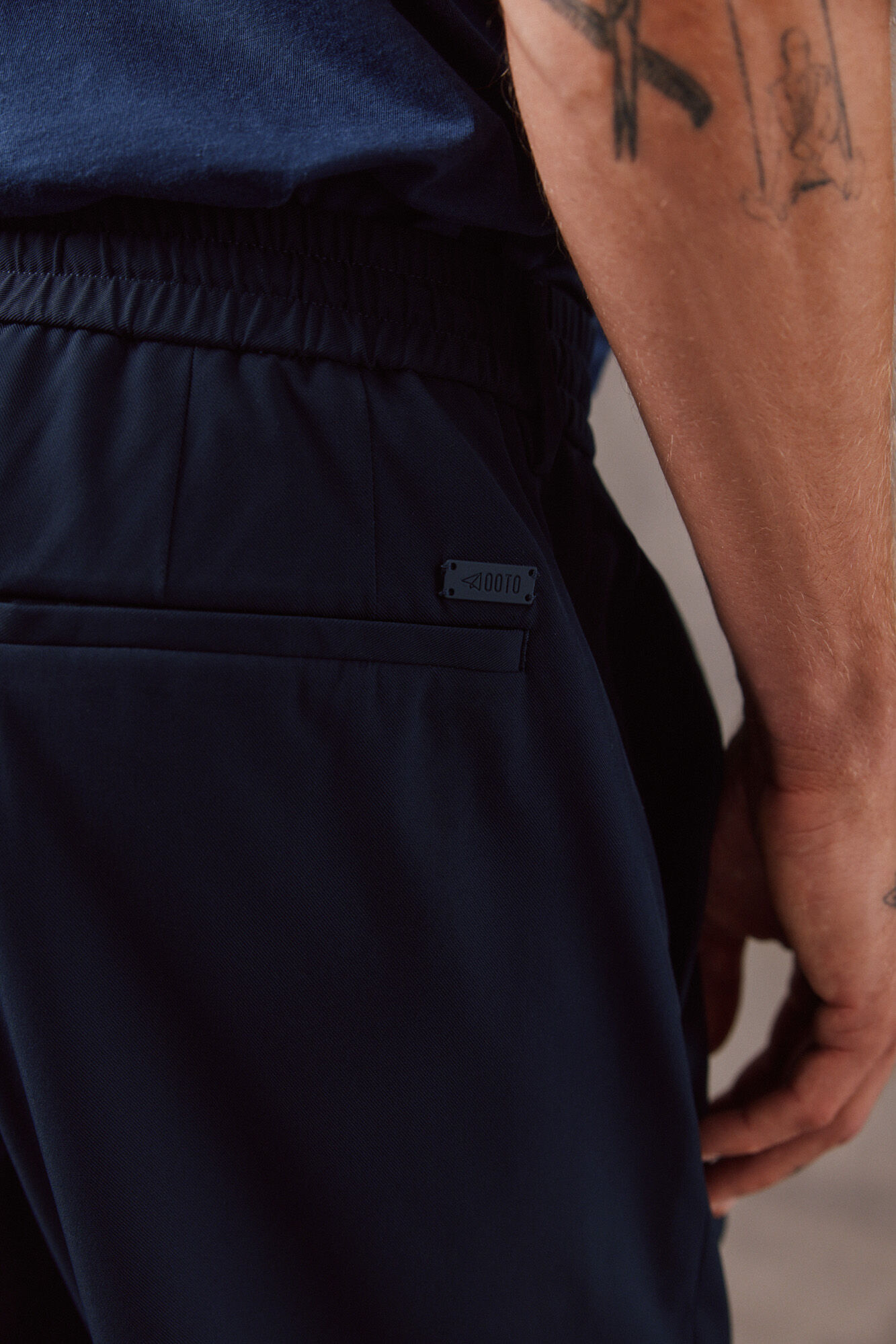 OOTO Cal&ccedil;as jogger t&eacute;cnicas com pin&ccedil;as relaxed Azul