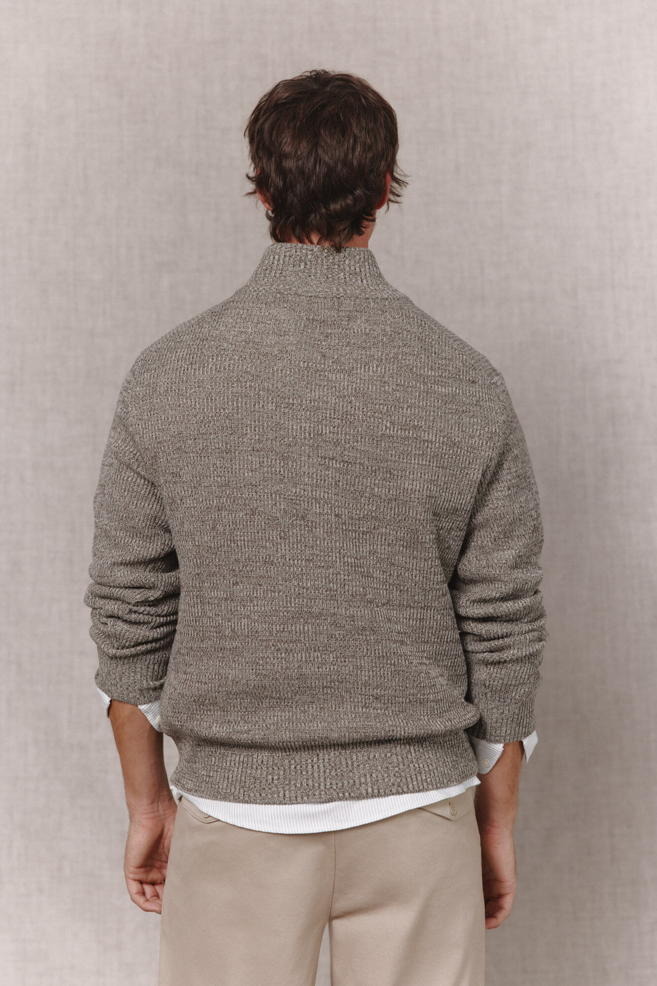 OOTO Jersey torzal cuello camionero Gris