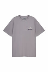 OOTO T-shirt gr&aacute;fica lavada Cinzento