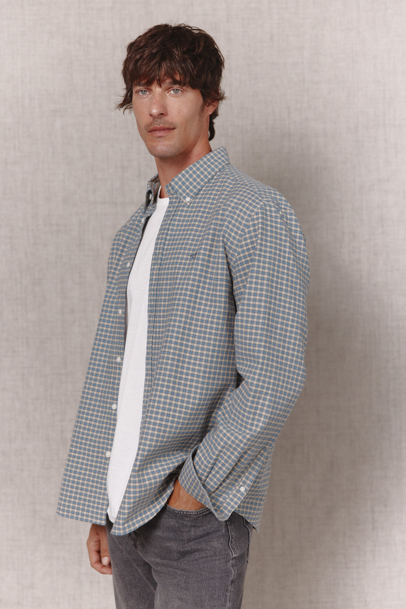 OOTO Camisa twill de cuadros