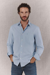 OOTO Plaid poplin long sleeve shirt Blue