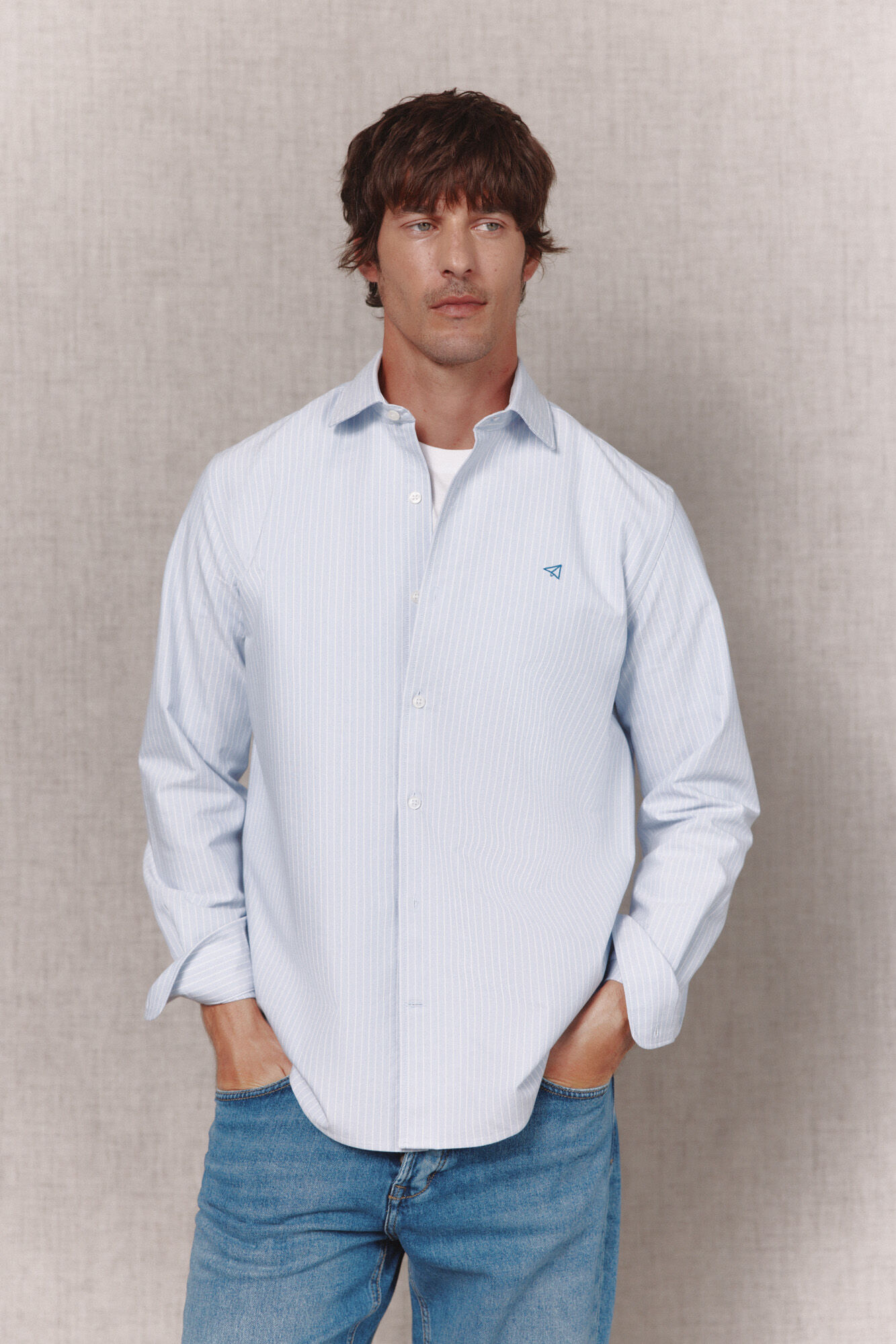 OOTO Camisa rayas oxford manga larga