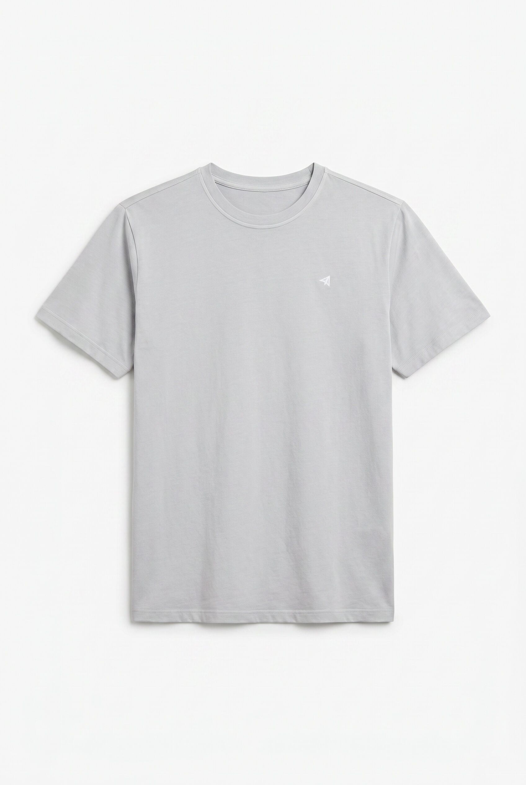 OOTO T-shirt b&aacute;sica lavagem desbotada com bordado avi&atilde;o Cinzento