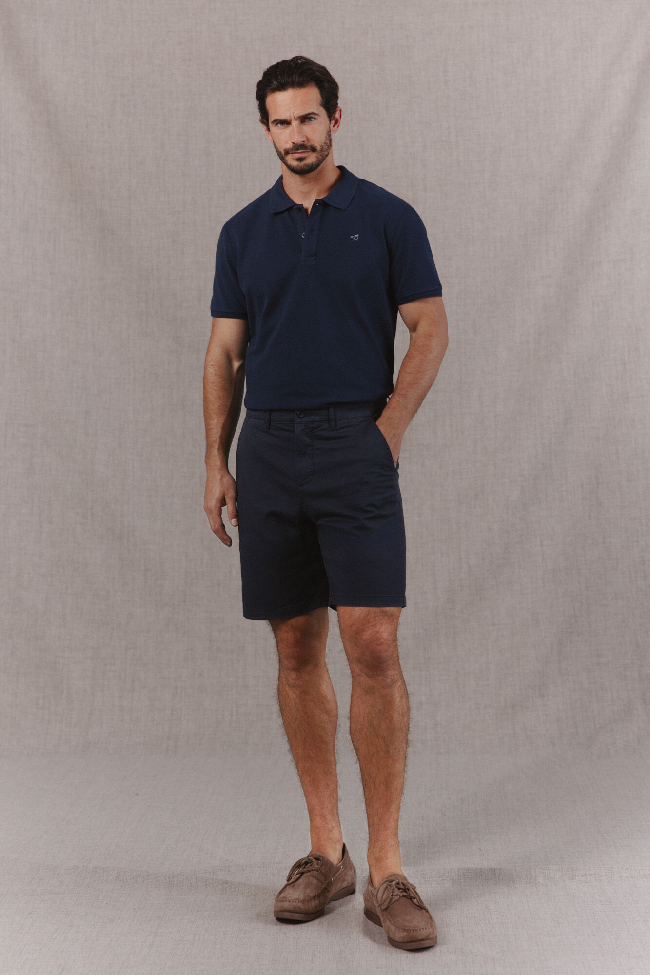 OOTO Washed piqu&eacute; polo shirt with embroidered plane