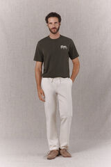 OOTO Regular elasticated chinos Ivory