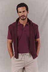 OOTO Washed piqu&eacute; polo shirt with embroidered plane Pink