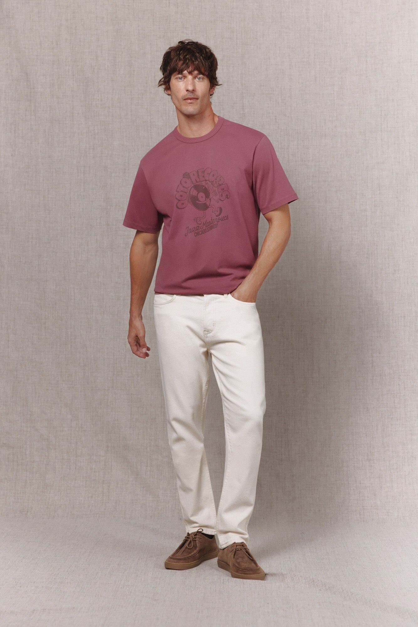 OOTO Camiseta gr&aacute;fica lavada