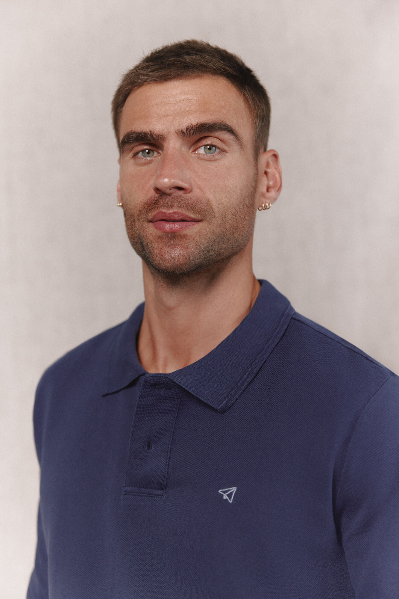 OOTO Piqu&eacute; long sleeve polo shirt Blue