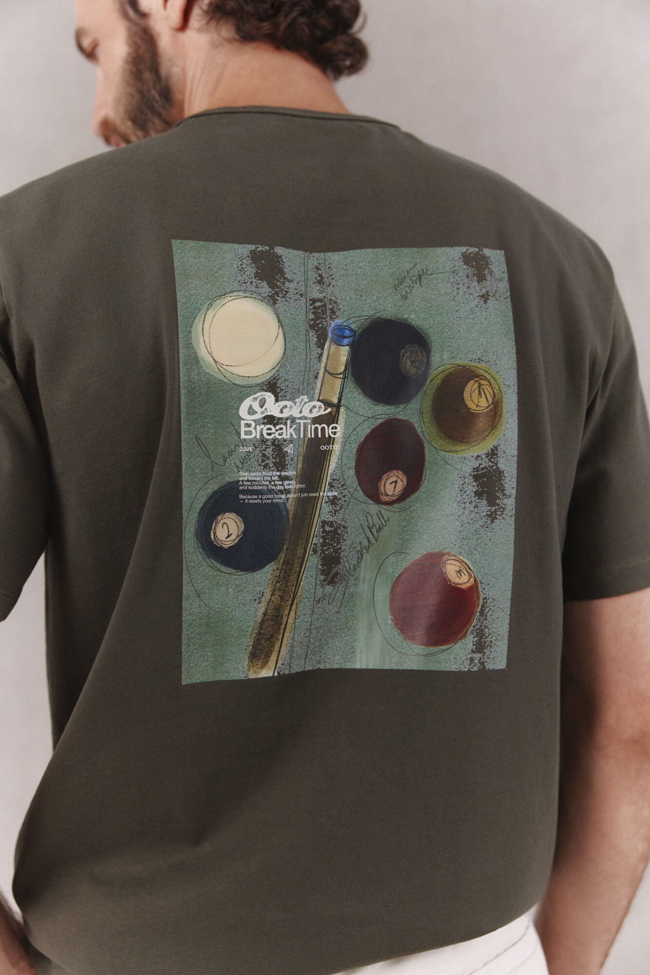 OOTO T-shirt gr&aacute;fica lavada Verde