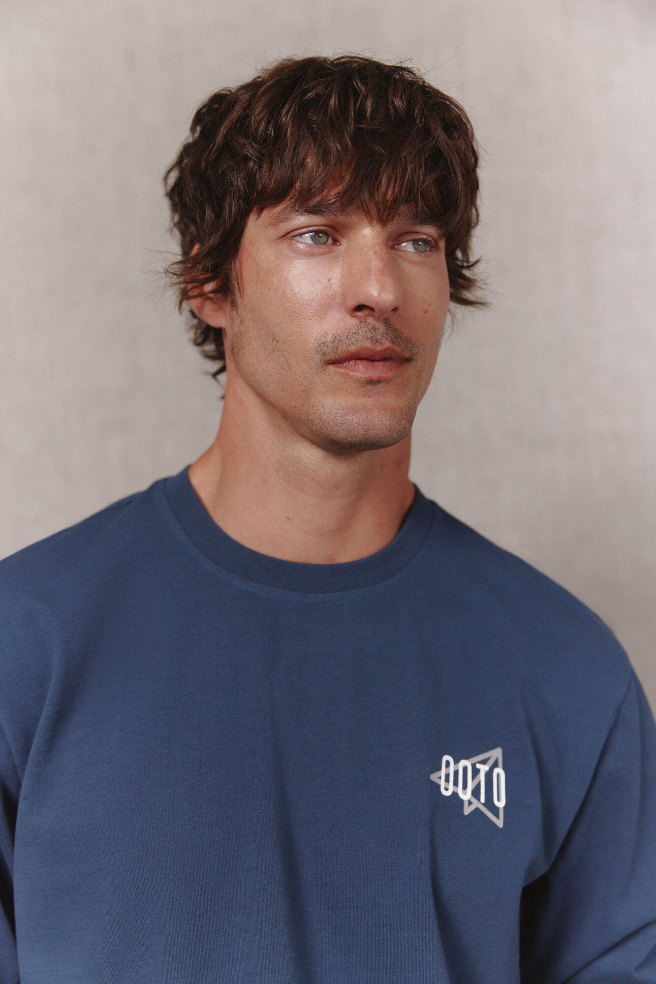 OOTO Washed long sleeve T-shirt Blue