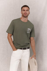 OOTO T-shirt gr&aacute;fica lavada Verde