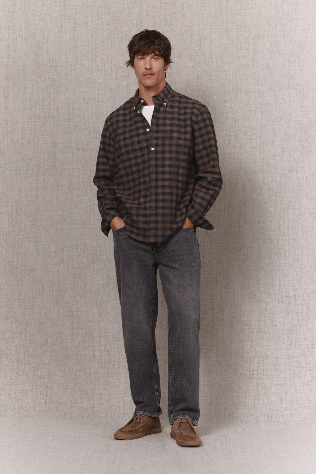 OOTO Camisa twill de cuadros