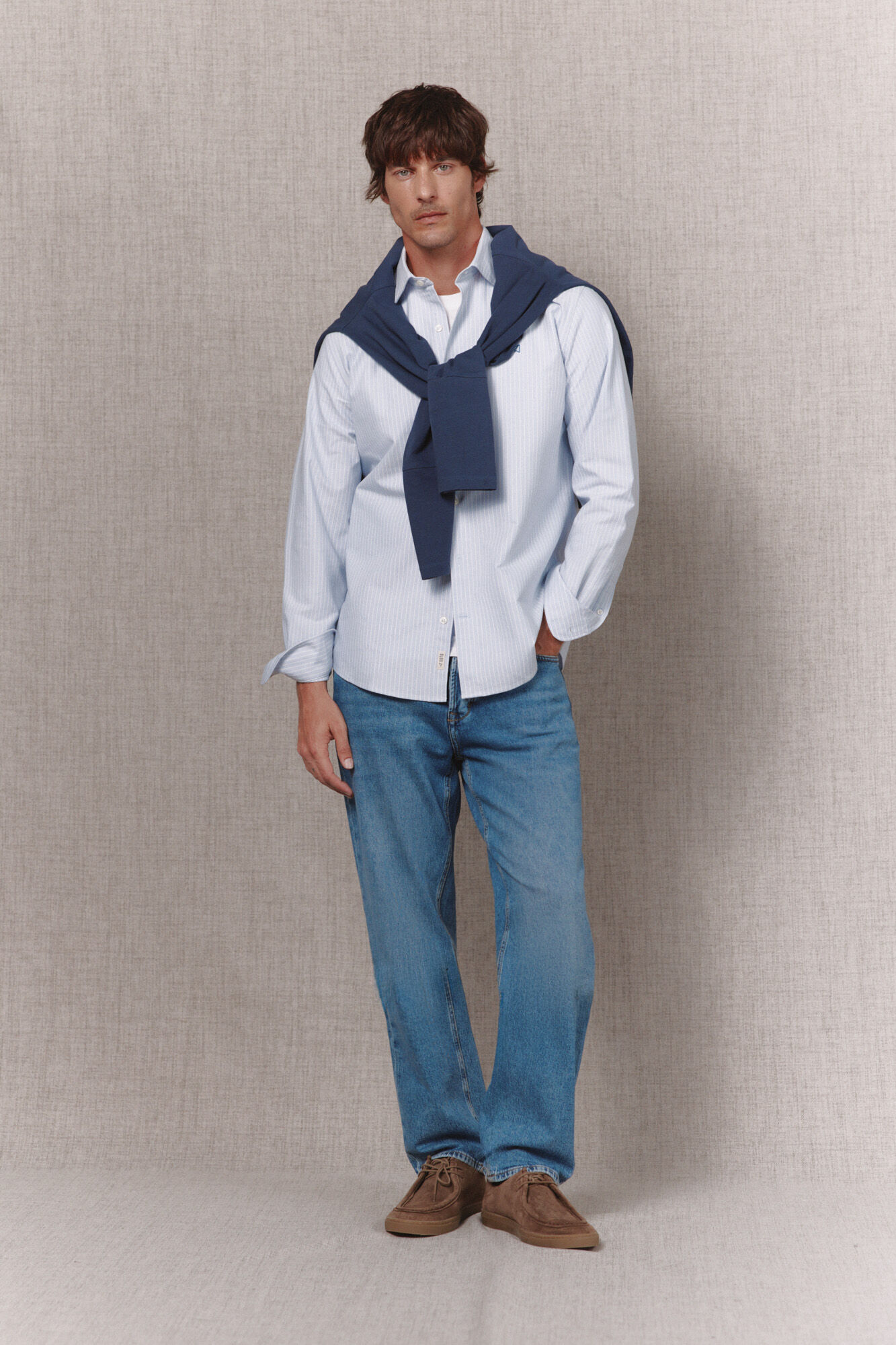 OOTO Camisa rayas oxford manga larga