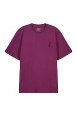 OOTO T-shirt b&aacute;sica lavagem desbotada com estampado Subiu