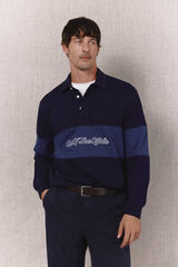 OOTO Polo de rugby com logo Azul