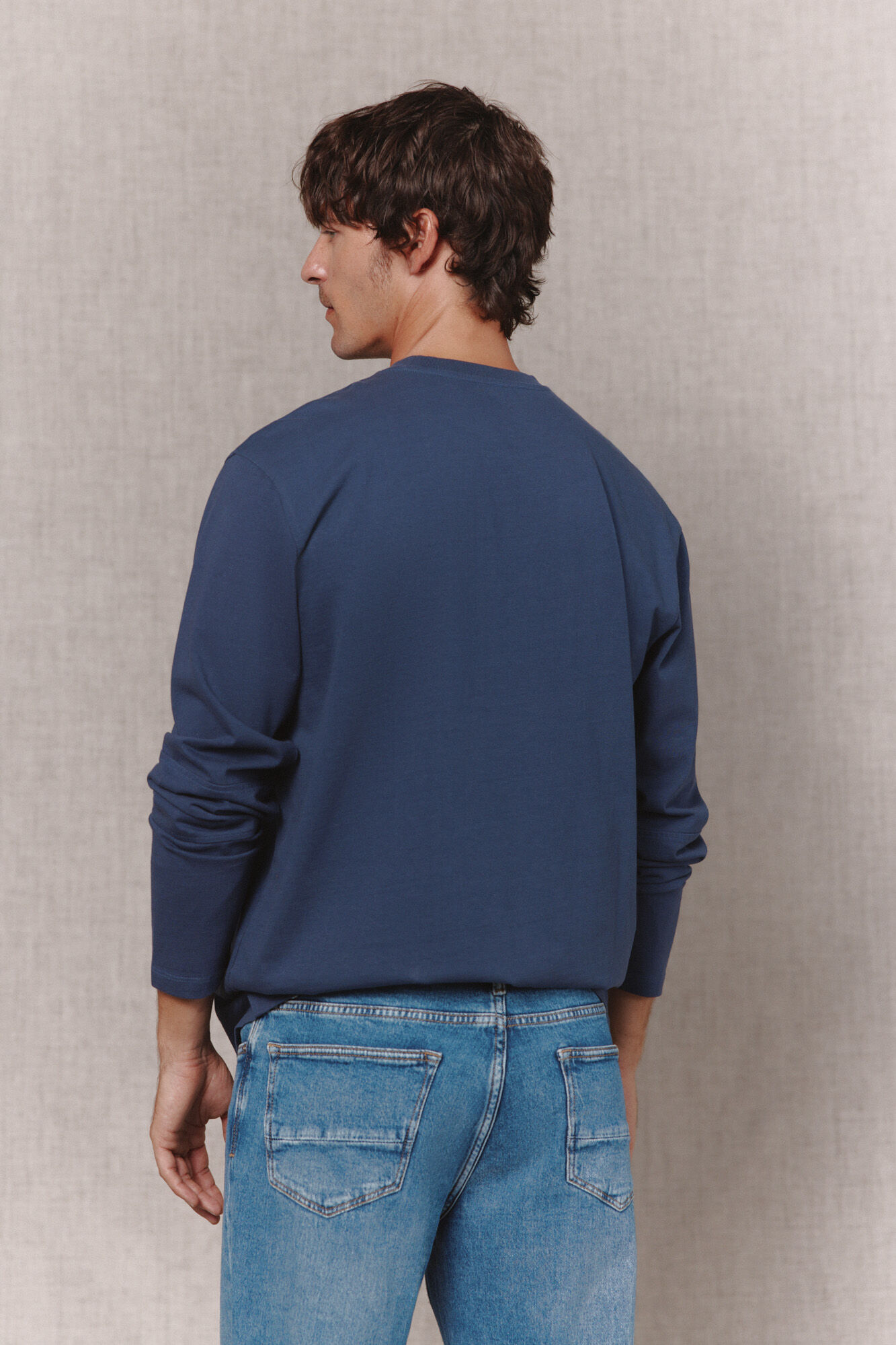 OOTO Washed long sleeve T-shirt Blue