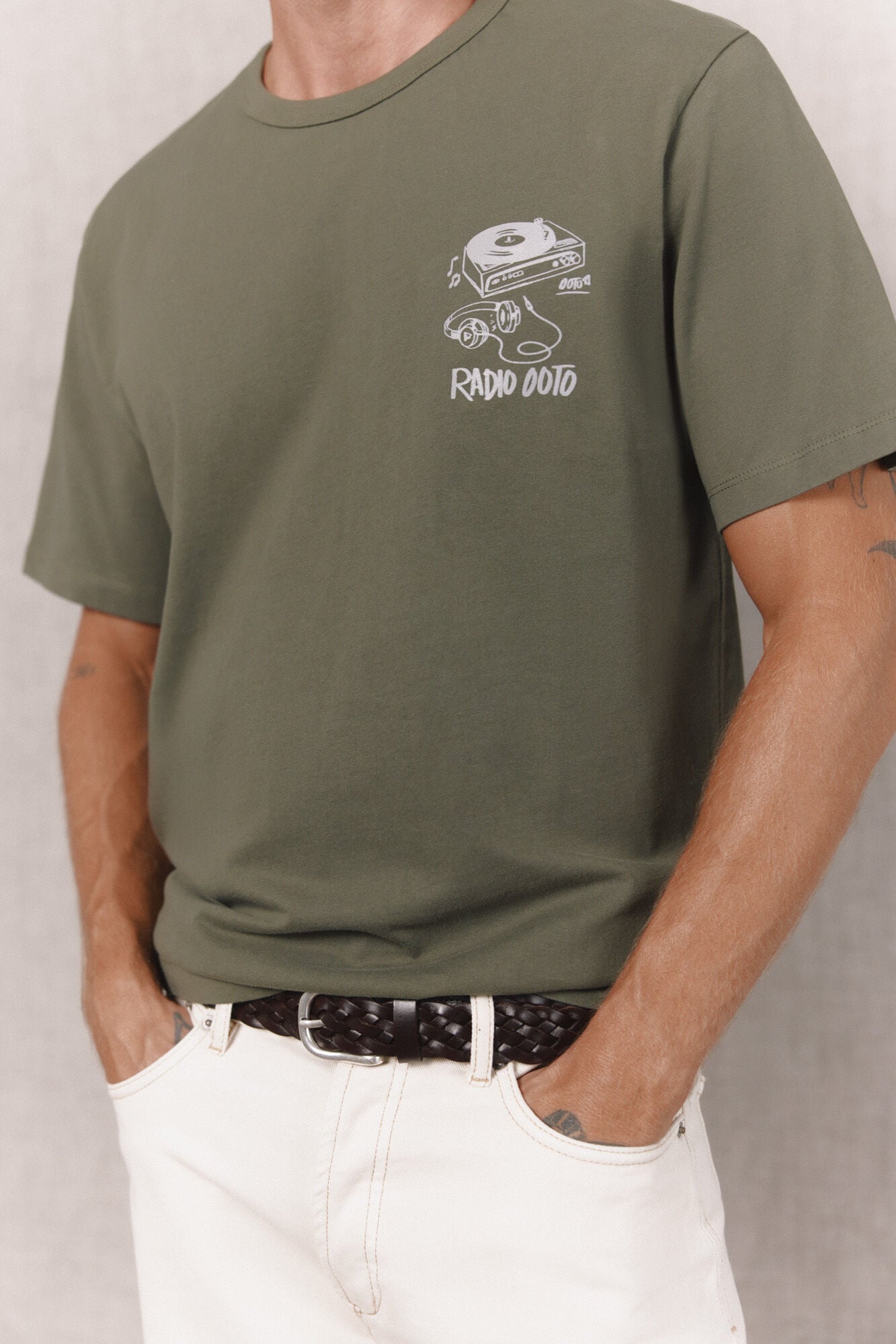 OOTO T-shirt gr&aacute;fica lavada Verde