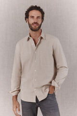 OOTO Plaid poplin long sleeve shirt Printed beige