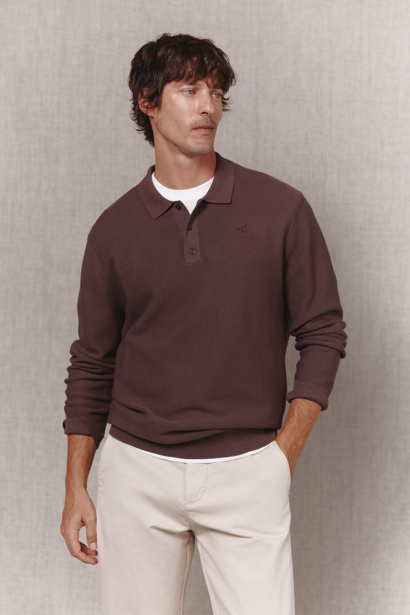 OOTO Cotton polo neck jumper