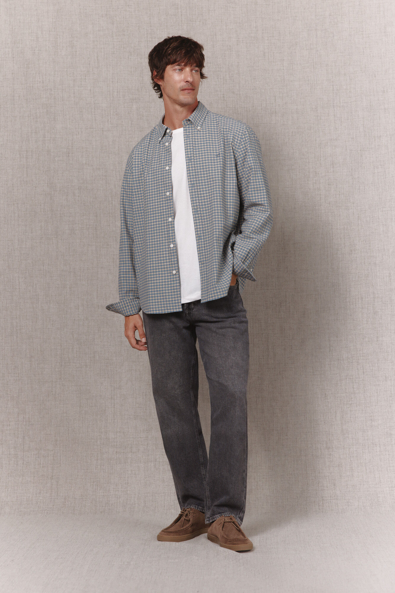 OOTO Camisa twill de cuadros