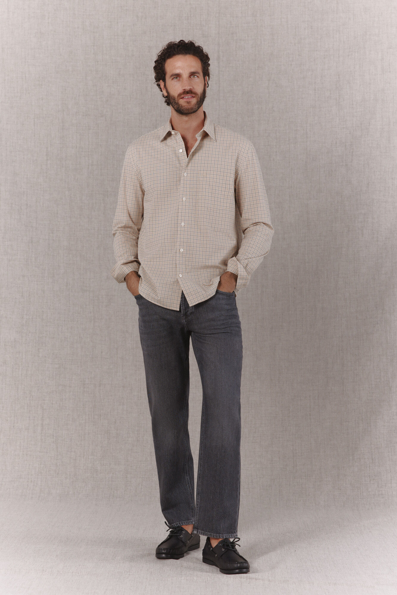 OOTO Plaid poplin long sleeve shirt
