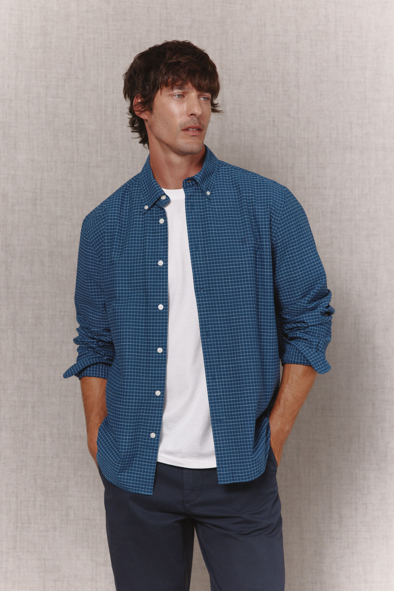 OOTO Camisa twill de cuadros