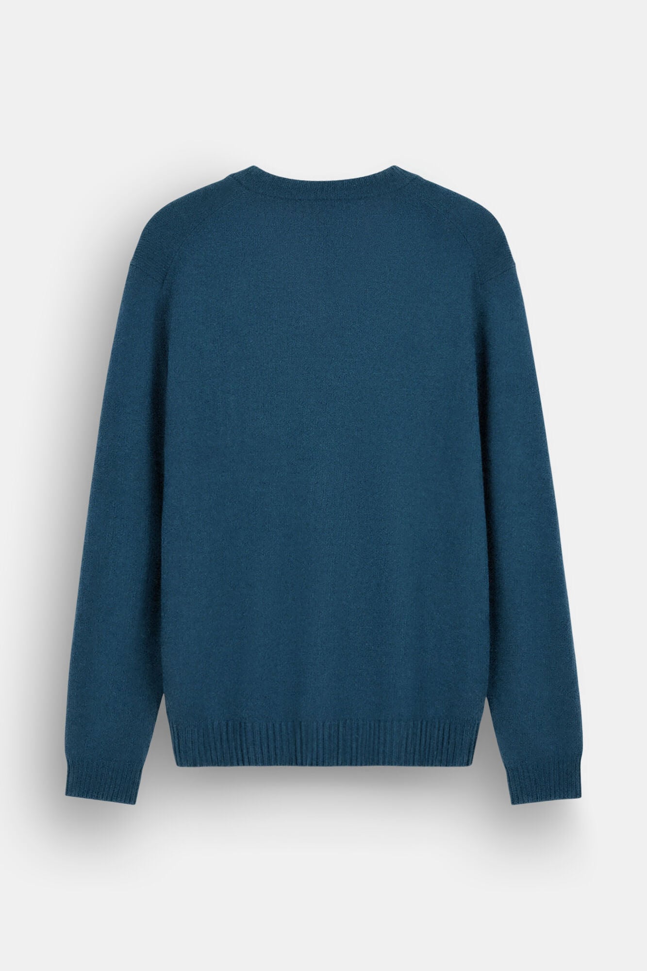 OOTO Jersey lana punto grueso cuello pico Azul