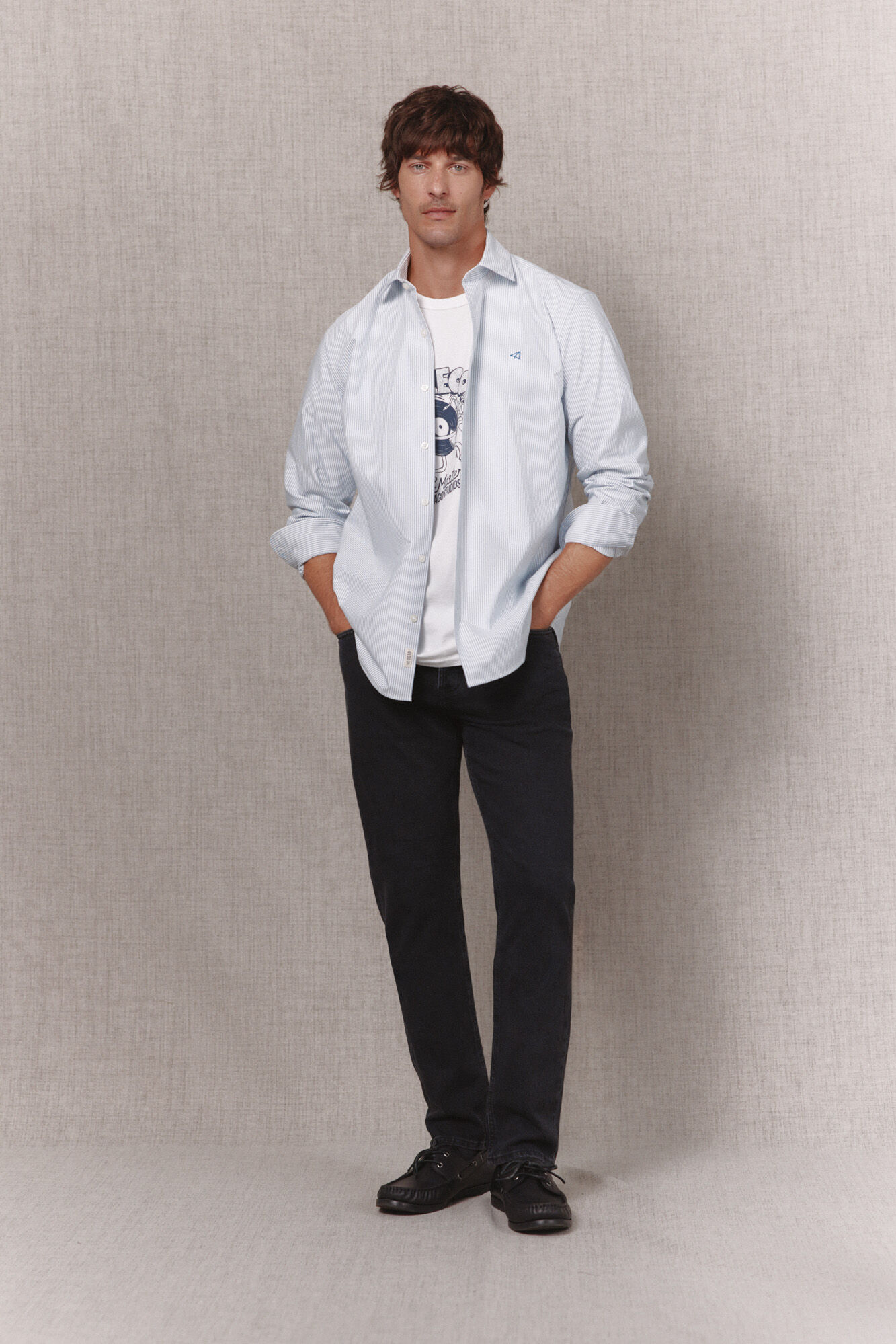 OOTO Camisa raya candela oxford manga larga