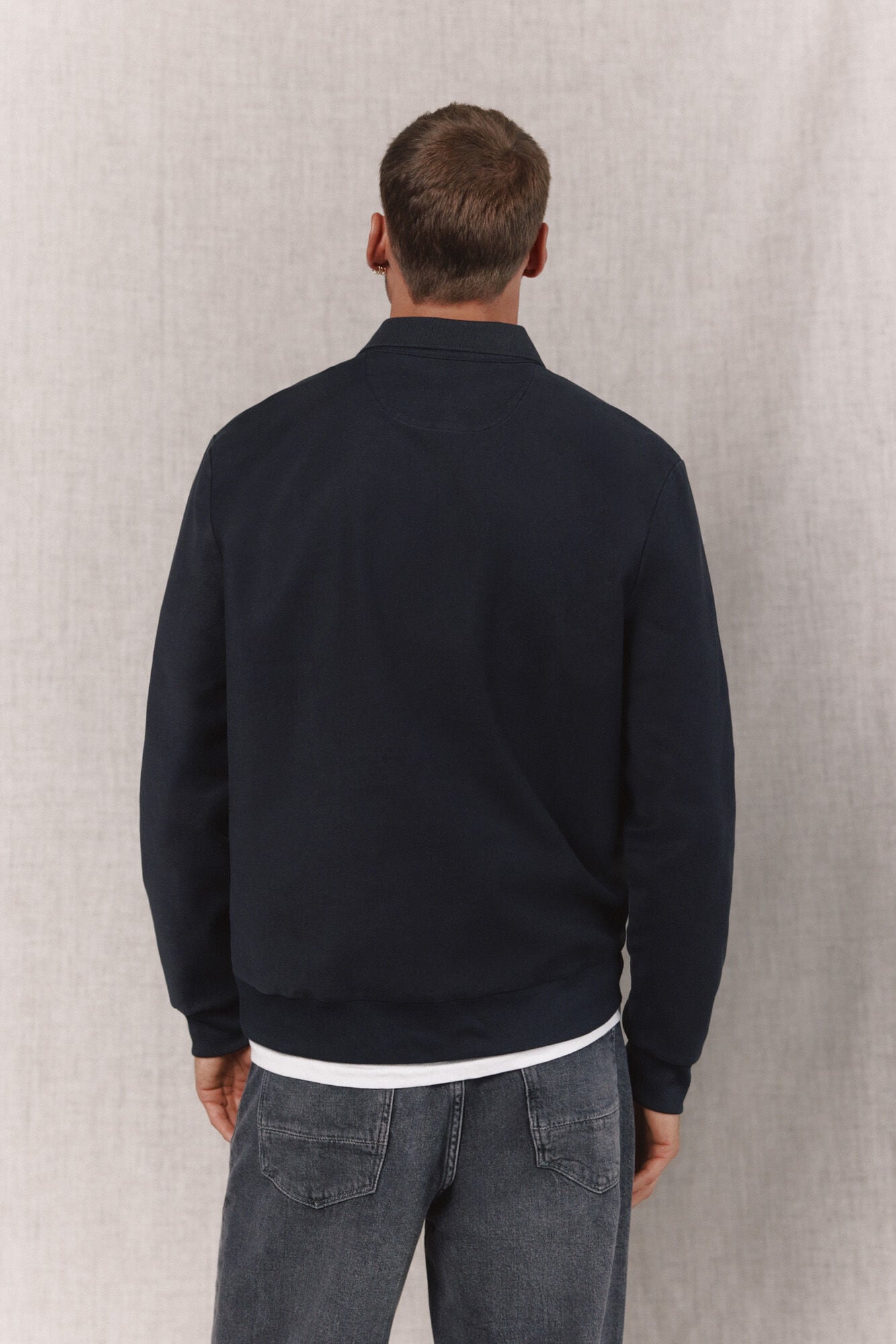 OOTO Sweatshirt gola polo Cinzento