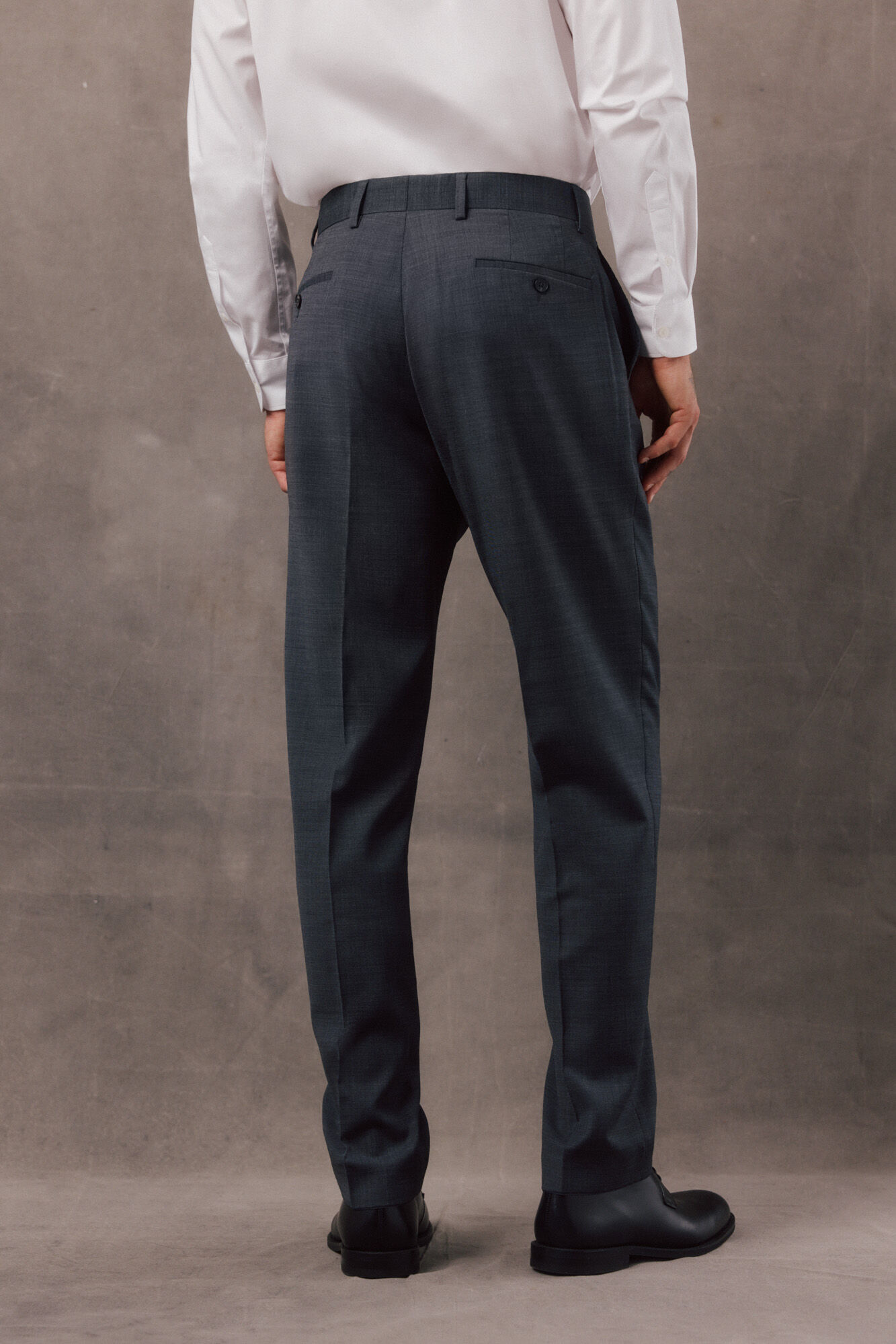 OOTO Grey serge suit trousers Dark grey