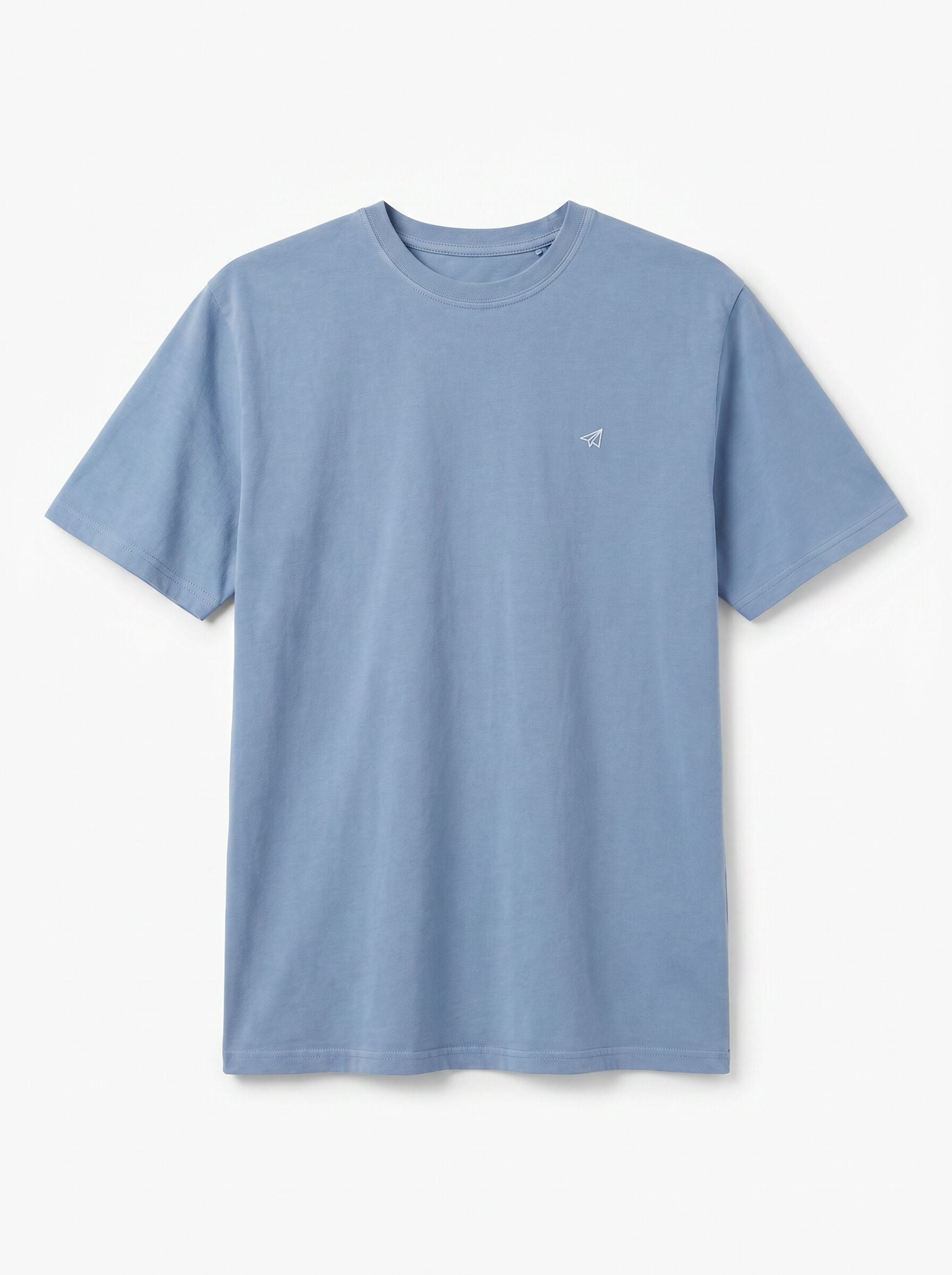 OOTO T-shirt b&aacute;sica lavagem desbotada com bordado avi&atilde;o Azul
